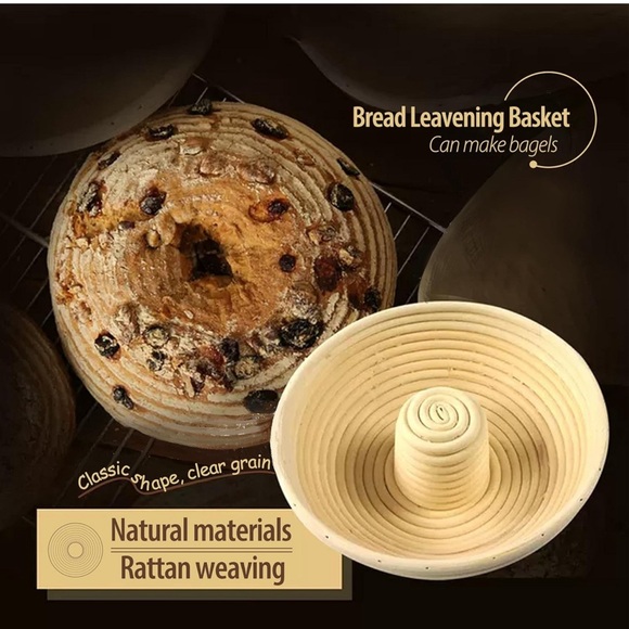 Top Hat Style Banneton Sourdough Starter Bread Basket Set W/ Stencils - Picture 6 of 12